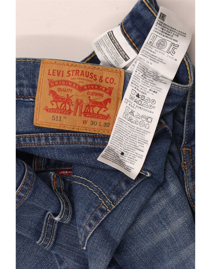 Мужские джинсы Levi's Slim 511 W30 L32 синие, хлопок