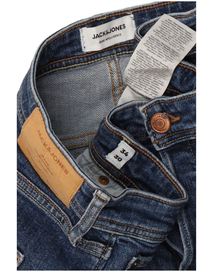 Мужские прямые джинсы Jack & Jones Mike W34 L30, синий хлопок
