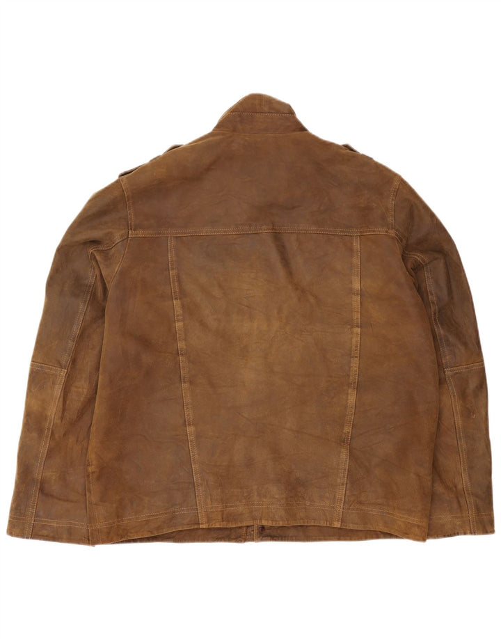 Engbers Мужская замшевая куртка в стиле милитари IT 52 XL Коричневая кожаная