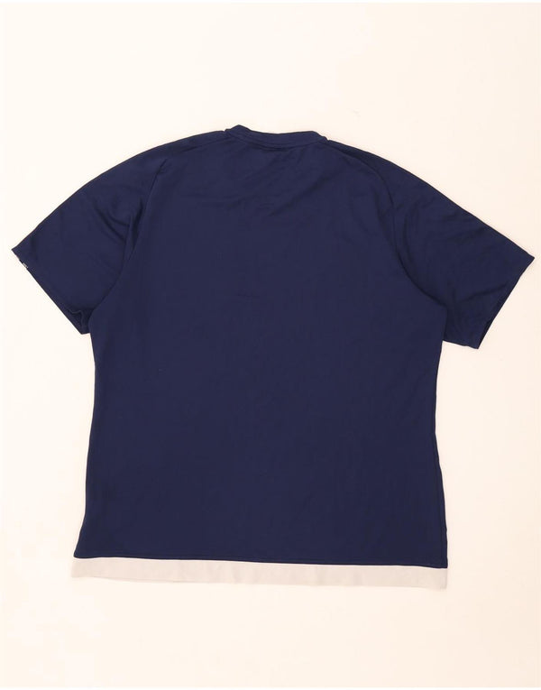 Мужская футболка Adidas Climalite Top XL Темно-синяя с цветными блоками из полиэстера