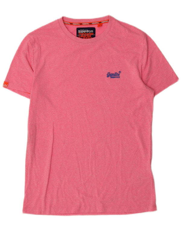 Superdry Mens T-Shirt Top Large Pink Cotton