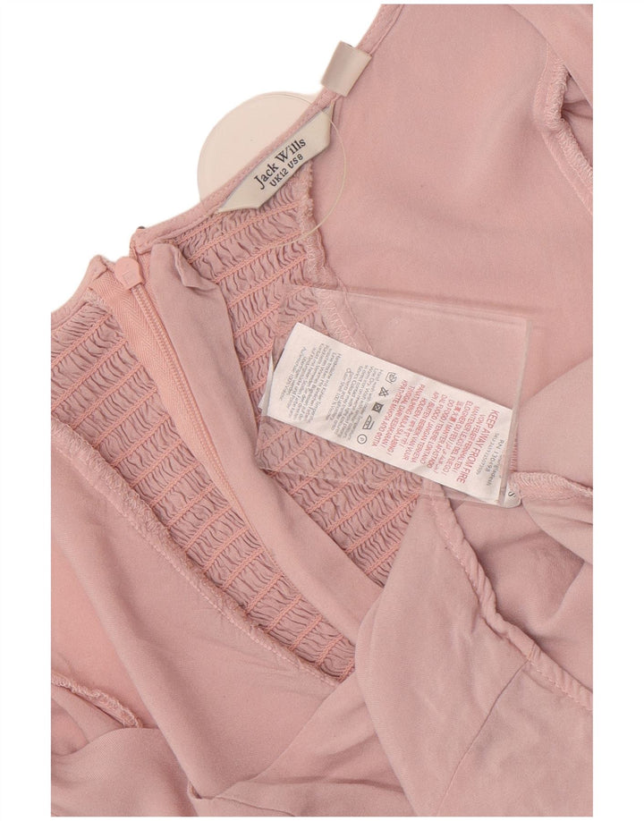 Женская укороченная блузка Jack Wills UK 12, вискоза среднего розового цвета