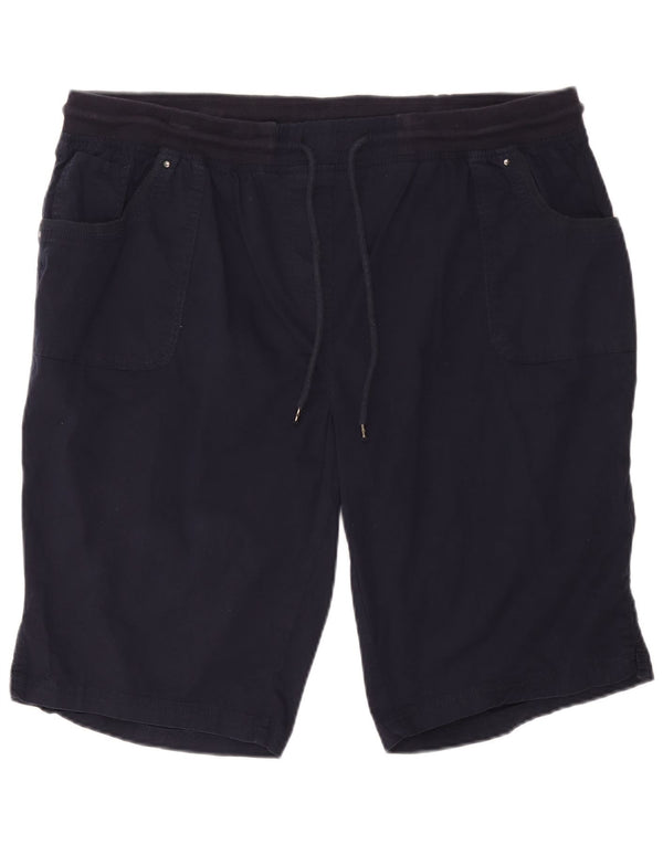 Marks & Spencer Womens Autograph Casual Shorts UK 22 3XL W40 Navy Blue