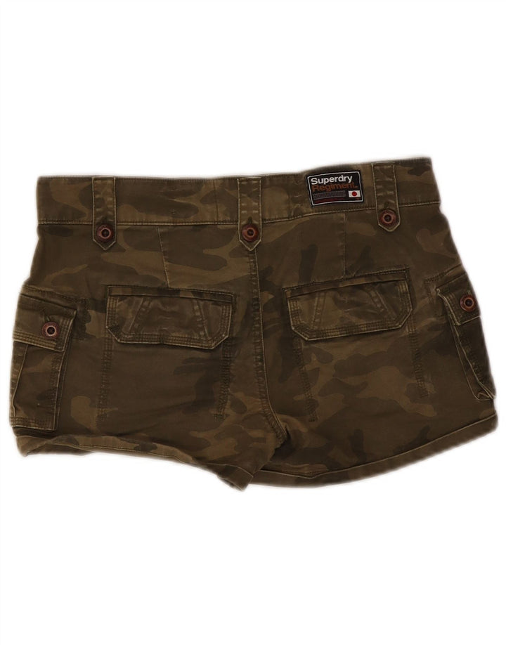 Женские шорты карго Superdry, маленькие W30, камуфляжный хлопок цвета хаки