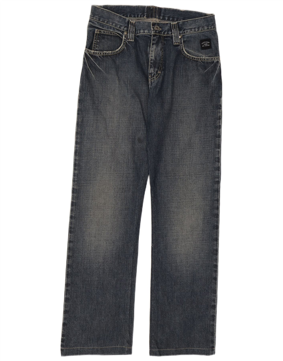 Женские прямые джинсы Calvin Klein W33 L30, синий хлопок