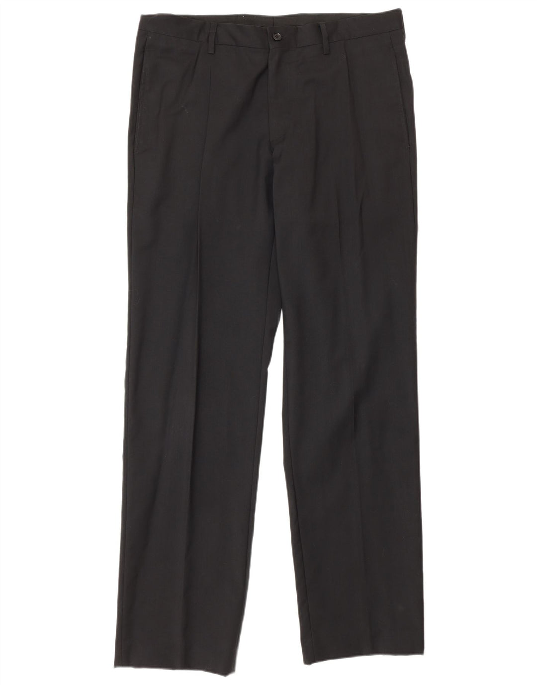 Мужские прямые костюмные брюки Calvin Klein IT 52 XL W36 L34 черные шерстяные