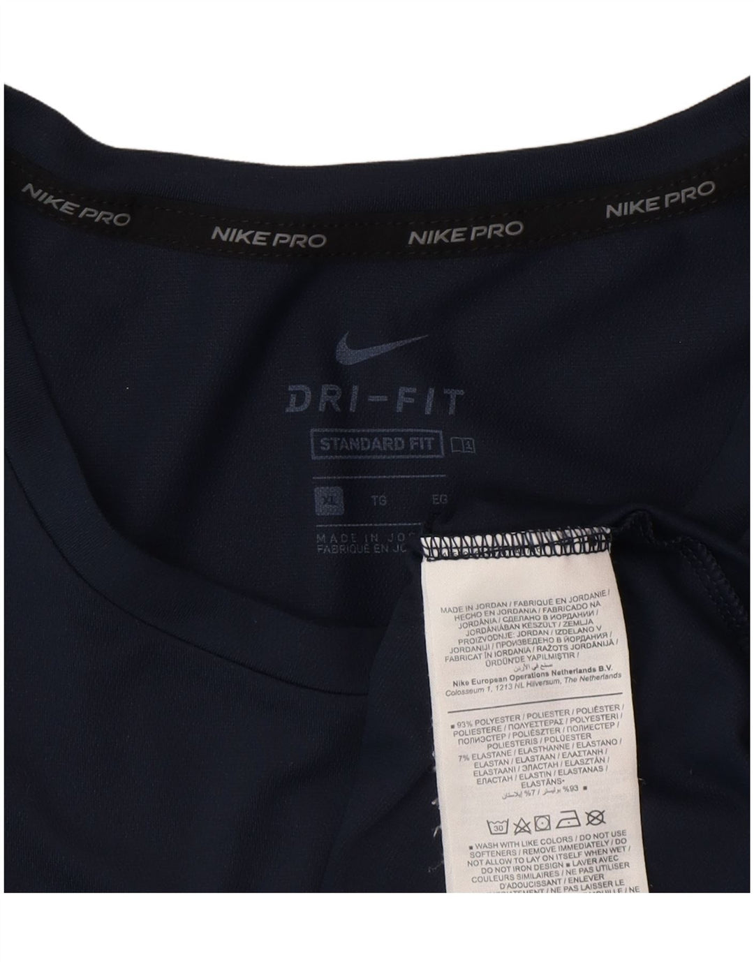 Мужская футболка Nike Dri Fit Standard Fit Top XL темно-синего цвета из полиэстера