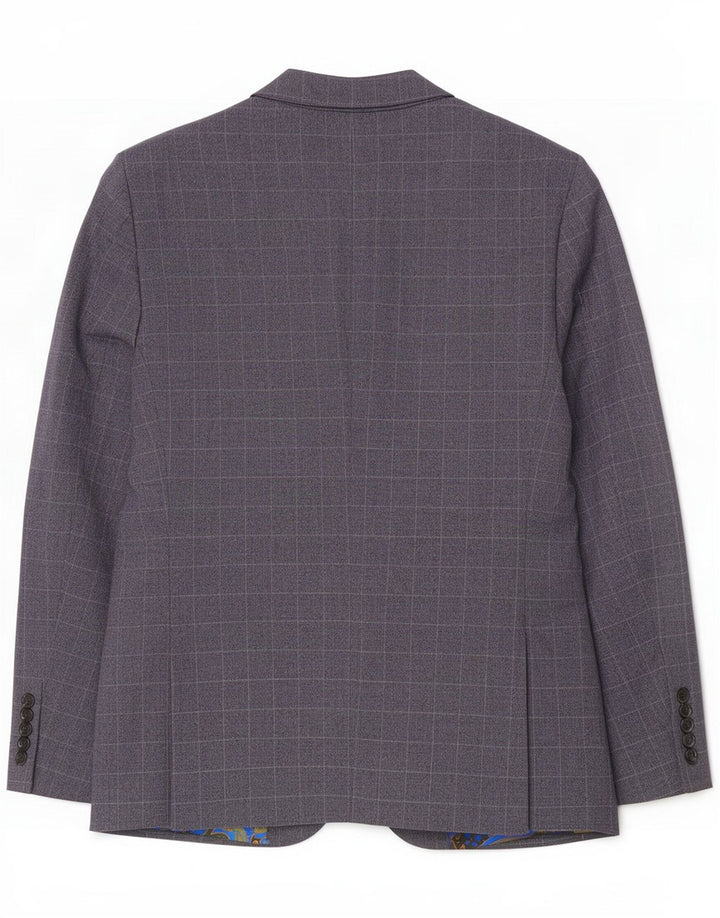 Мужской короткий пиджак на двух пуговицах Marks & Spencer UK 42 XL Темно-синий в клетку
