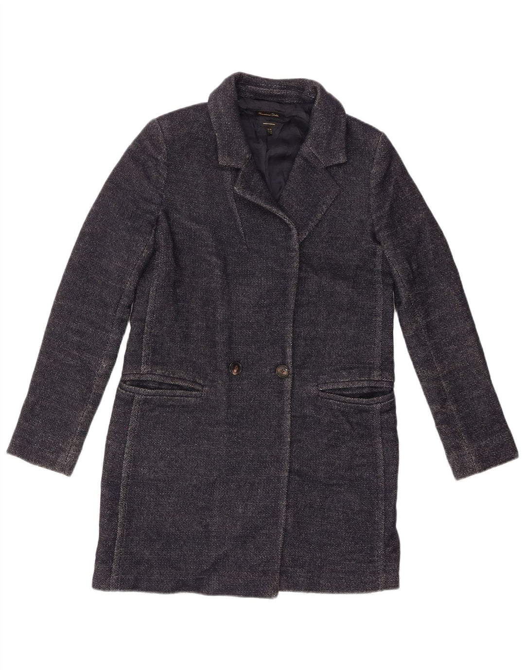 Massimo Dutti Женское пальто EU 36 XS Темно-синее шерсть