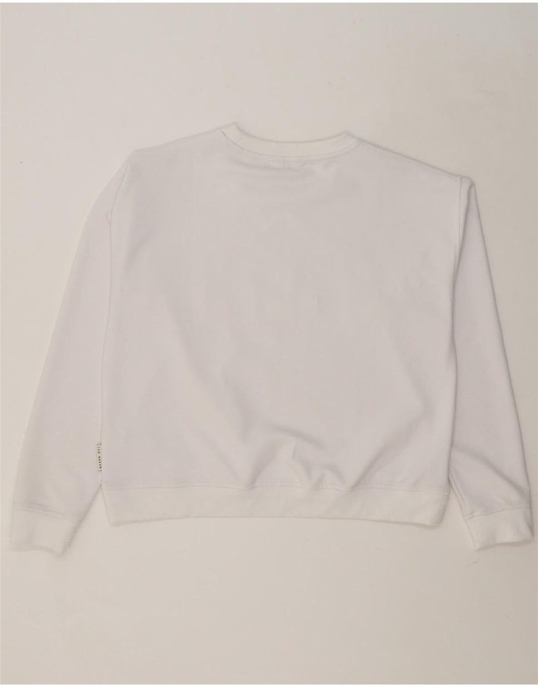 TED BAKER Womens Graphic Oversized Sweatshirt Jumper Size 3 Medium White Vintage Ted Baker and Second-Hand Ted Baker from Messina Hembry 