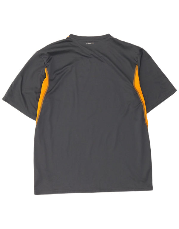 Мужская футболка Adidas Climalite Top XL Серая с цветными блоками из полиэстера
