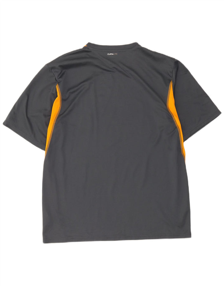 Мужская футболка Adidas Climalite Top XL Серая с цветными блоками из полиэстера