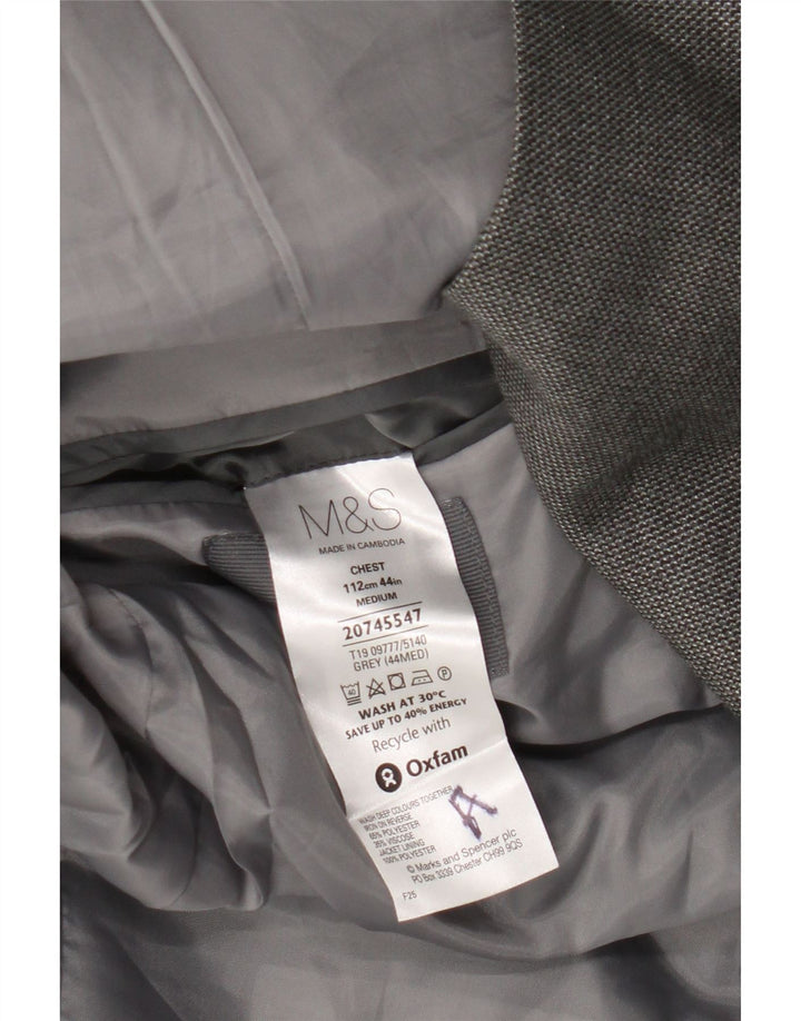 Мужской пиджак на двух пуговицах Marks & Spencer UK 44 2XL, серый полиэстер