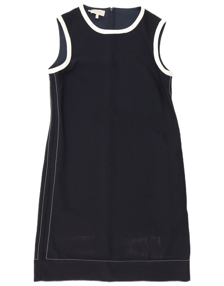 HOBBS Womens Sleeveless Sheath Dress UK 12 Medium Navy Blue Polyester