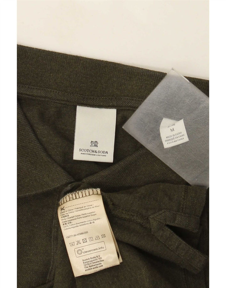 Мужская рубашка-поло Scotch & Soda из хлопка среднего цвета хаки