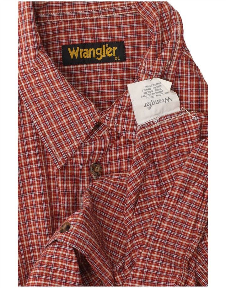 WRANGLER Мужская рубашка с коротким рукавом XL, красная клетка, хлопок