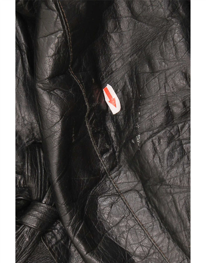 Винтажная женская кожаная куртка IT 48 XL Черная