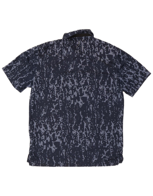 Nike Mens Standard Fit Polo Shirt Medium Navy Blue Geometric Polyester