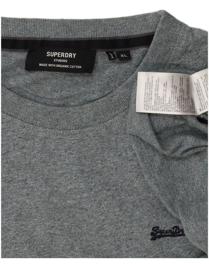 SUPERDRY Мужская футболка Top XL Серый хлопок