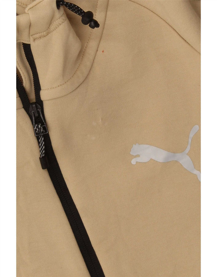 Мужской свитер с капюшоном на молнии Puma среднего бежевого цвета, хлопок