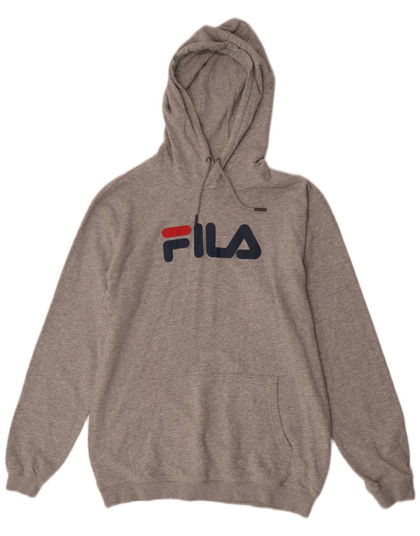 Fila Мужской джемпер с капюшоном с рисунком XL, серый хлопок