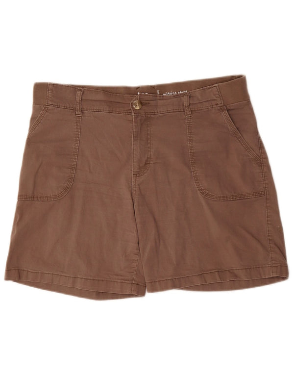 LEE Womens Riders Mid Rise Chino Shorts US 14 XL W37 Brown Cotton