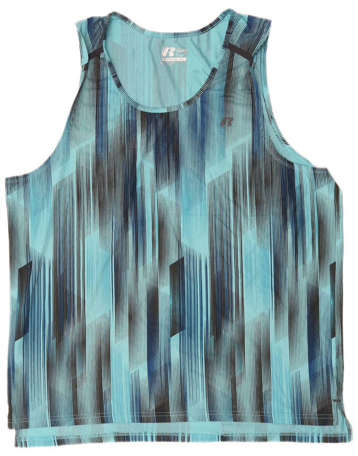 Мужской жилет RUSSELL ATHLETIC XL, синий полиэстер с геометрическим рисунком