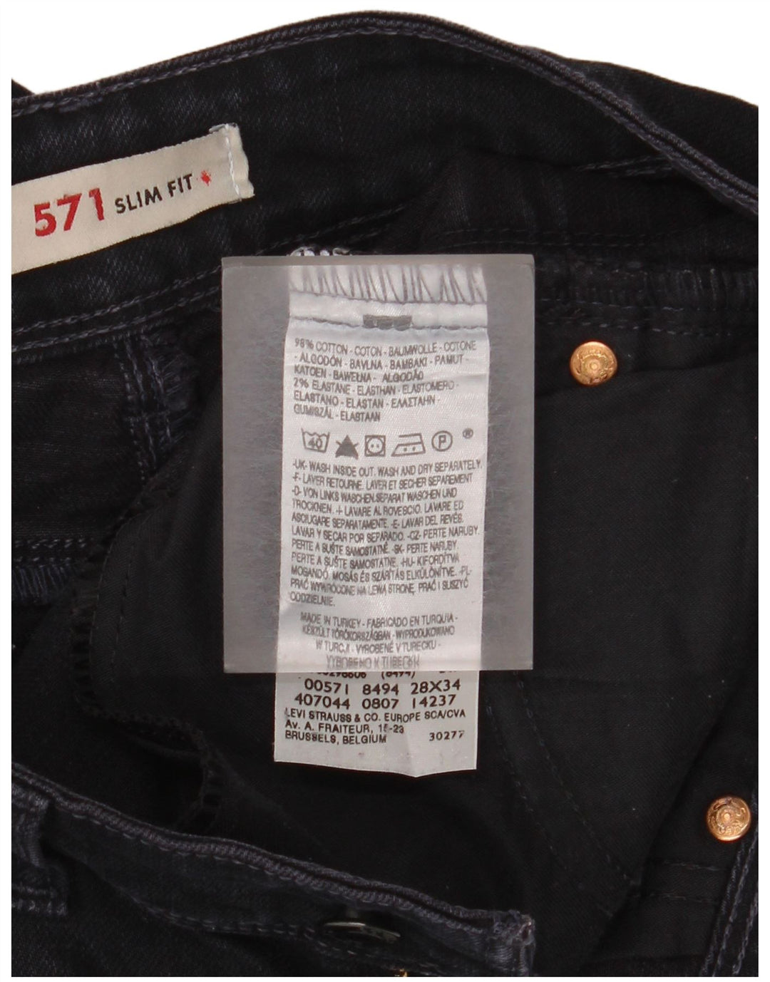 Женские джинсы LEVI'S 571 Slim W28 L29 Темно-синие, хлопок