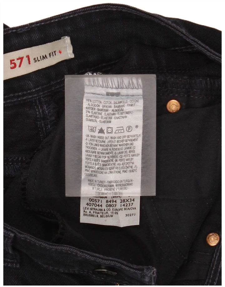 Женские джинсы LEVI'S 571 Slim W28 L29 Темно-синие, хлопок