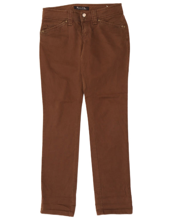 Massimo Dutti Женские узкие брюки-чиносы EU 38 Small W28 L33 Коричневые хлопковые