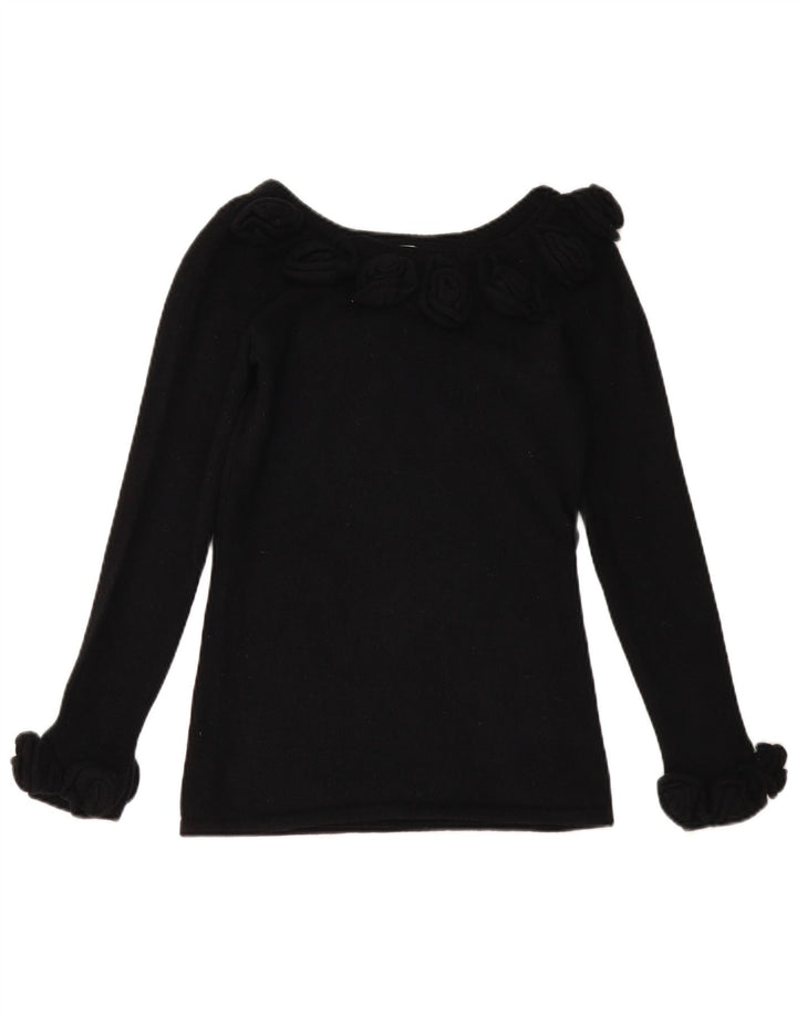 Женский джемпер с вырезом «лодочка» Alba Moda, Великобритания, 10, маленький, черный, новый шерстяной