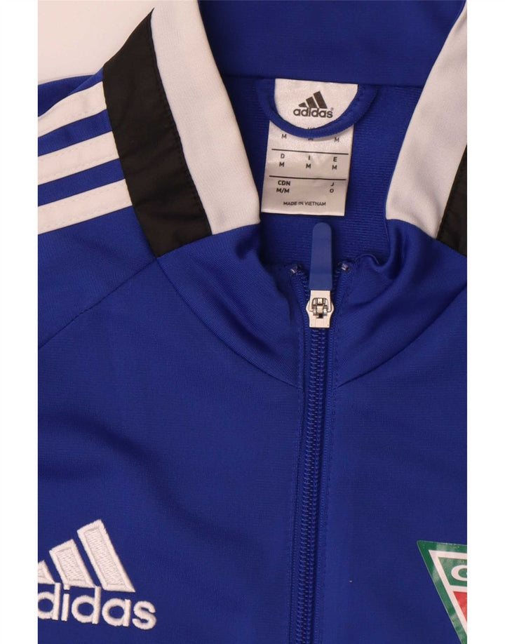 Мужской спортивный костюм Adidas с графическим рисунком, верхняя куртка, средний синий, полиэстер с цветными блоками