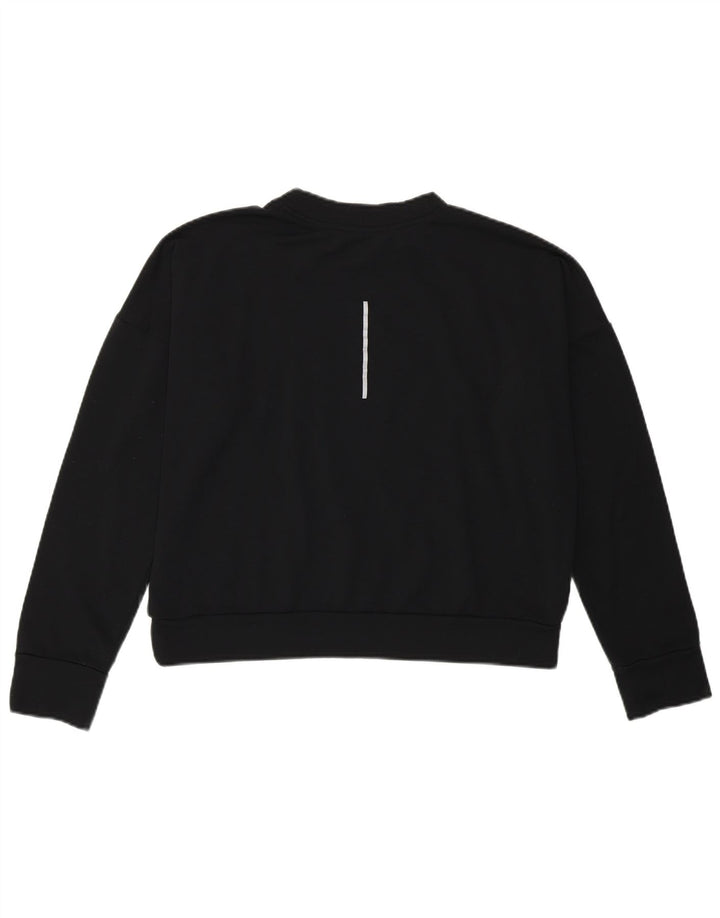 Женский укороченный свитер Nike UK 12, средний черный, полиэстер, спортивный