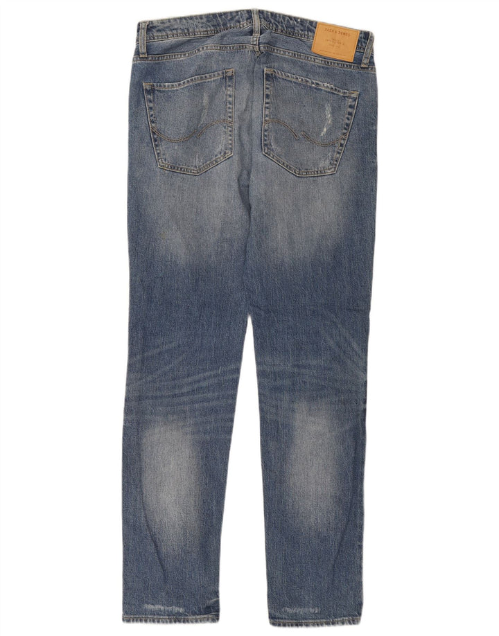 Мужские потертые узкие джинсы Jack & Jones Tim W32 L34, синий хлопок