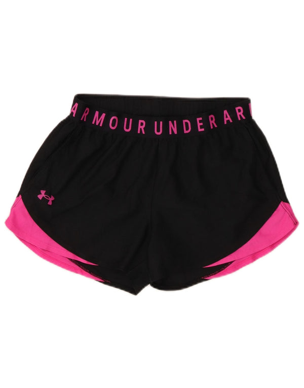 Женские спортивные шорты с графическим рисунком Under Armour UK 10, маленькие черные с цветными блоками