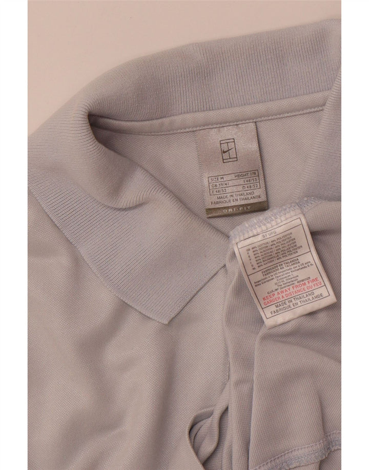 Мужская рубашка-поло NIKE UK 39/41, хлопковая, среднего синего цвета