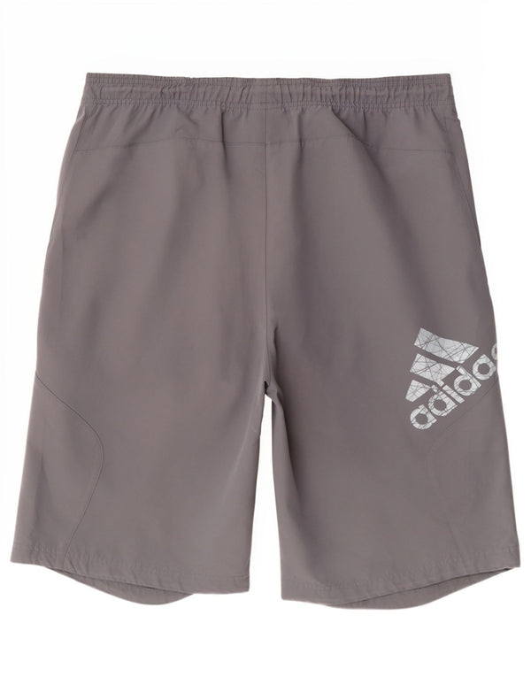 Мужские спортивные шорты Adidas с рисунком, большие серые спортивные шорты из полиэстера