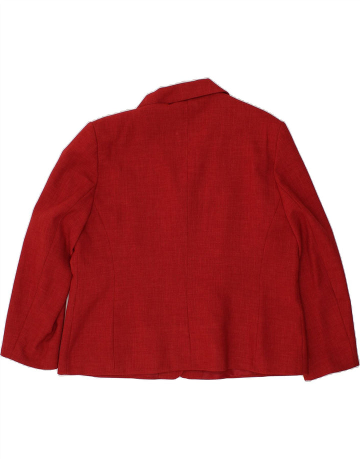 VINTAGE Womens 3 Button Blazer Jacket UK 18 XL Red Polyester Vintage Vintage and Second-Hand Vintage from Messina Hembry 