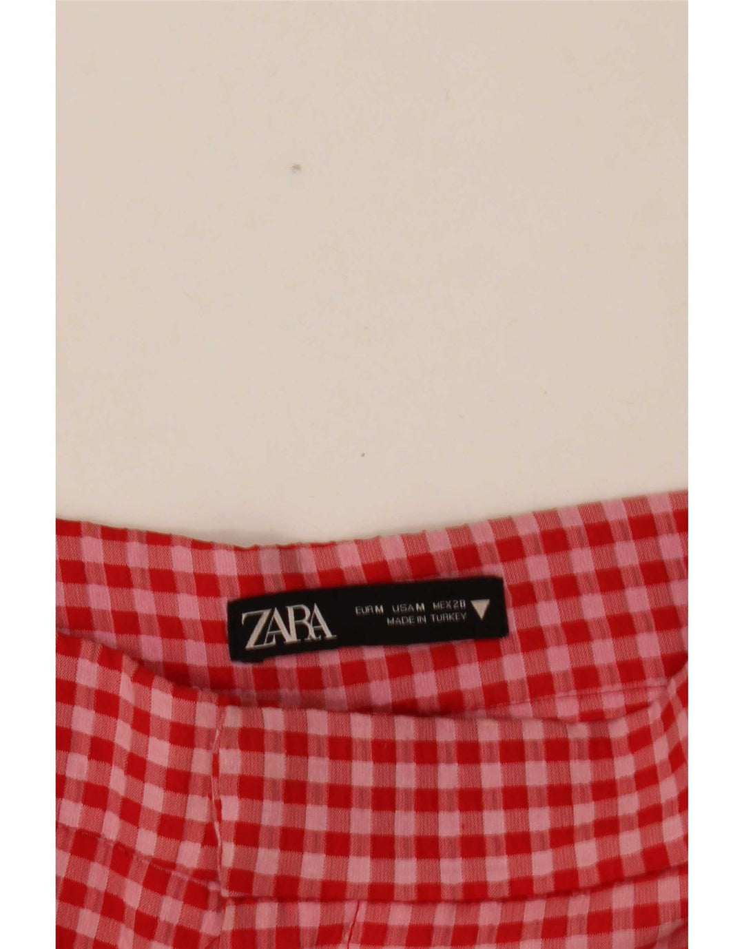 Женские укороченные брюки Zara Medium W28 L25 Красные в мелкую клетку
