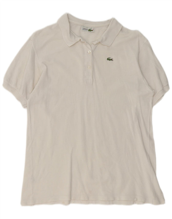 Женская рубашка поло Lacoste, размер 46 XL, белый хлопок