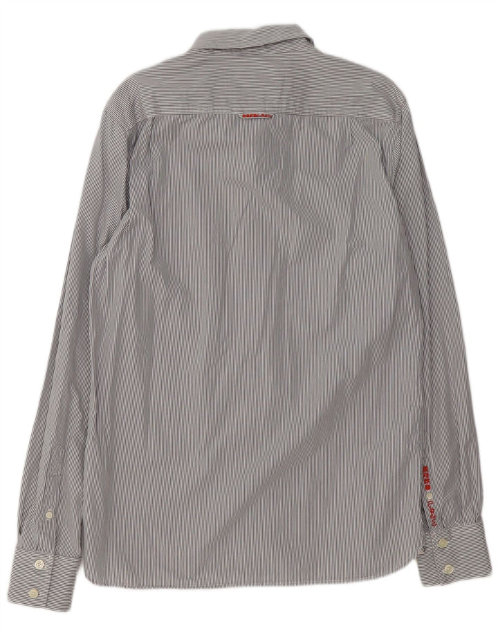 Мужская рубашка Superdry XL из хлопка в синюю полоску