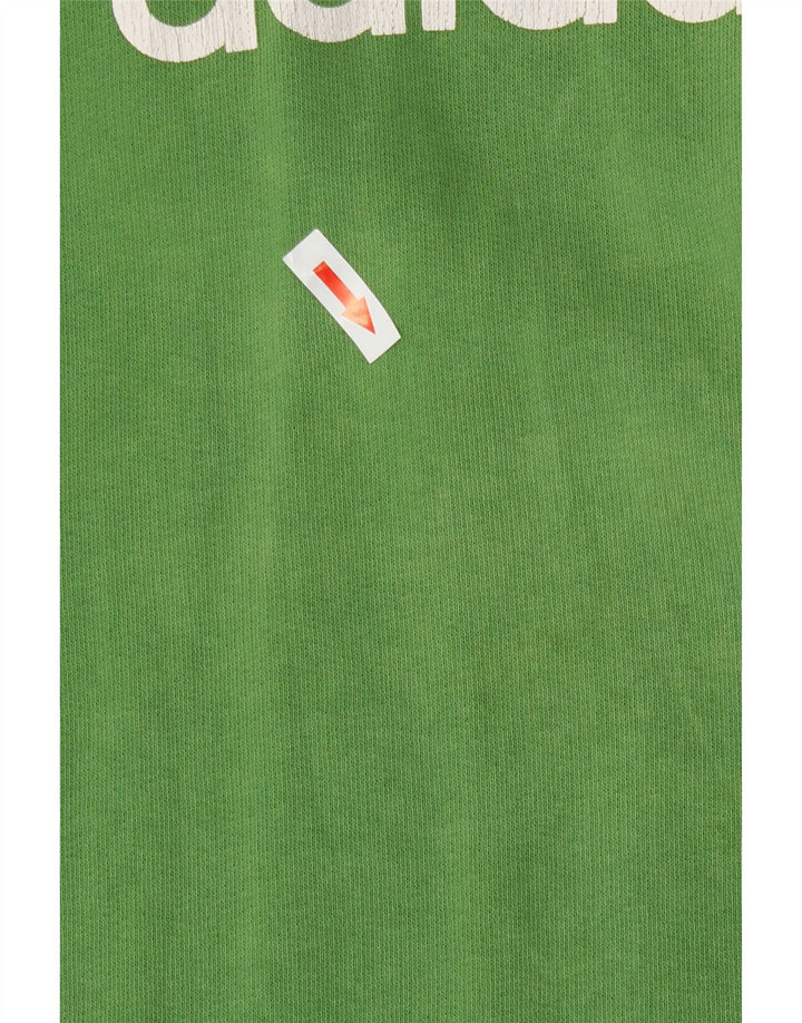 Adidas Футболка с рисунком для мальчиков с длинными рукавами 15-16 лет, зеленый хлопок