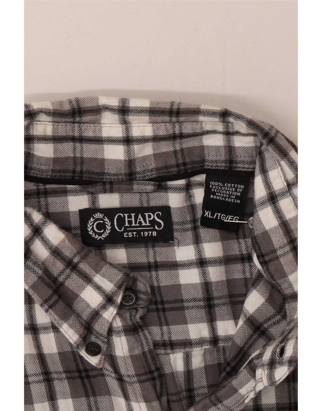 Мужская фланелевая рубашка Chaps XL, серая клетка, хлопок