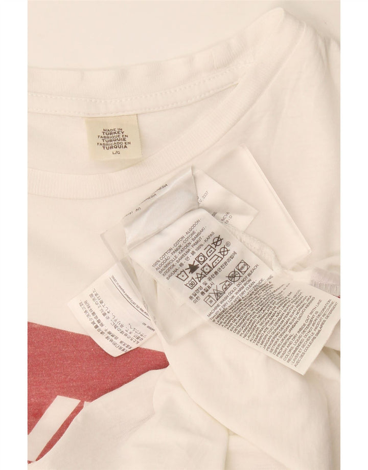 Женская футболка с рисунком LEVI'S Top UK 16, большой размер, белый хлопок