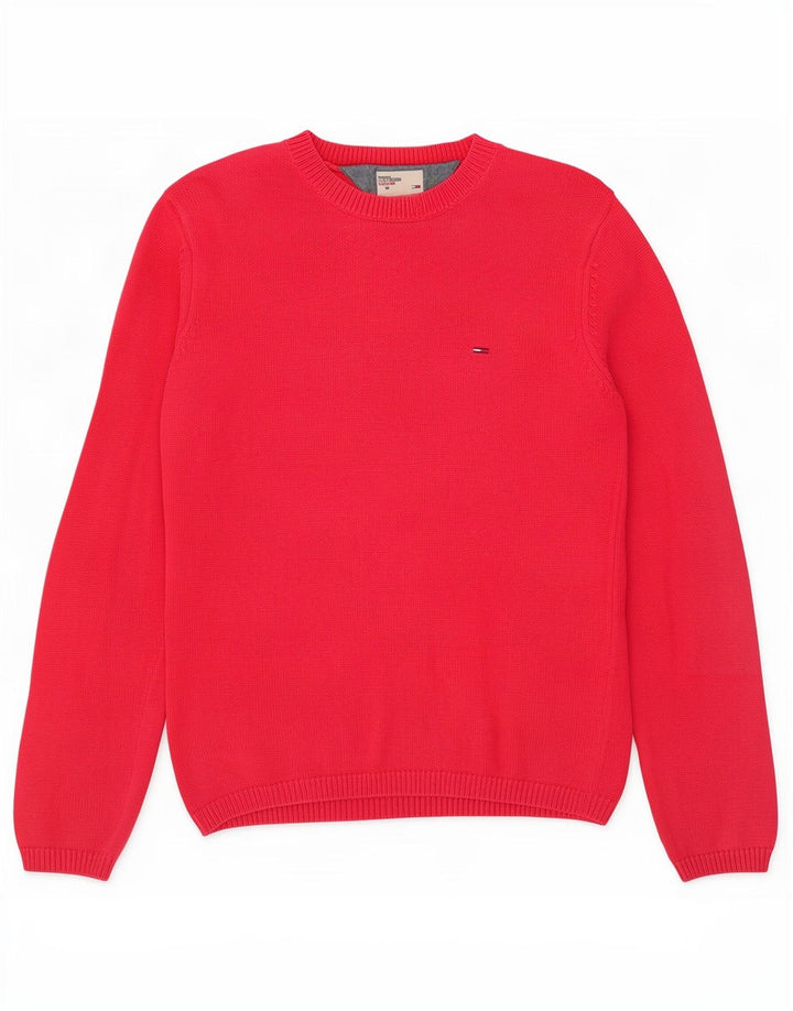 Мужской джемпер с круглым вырезом Tommy Hilfiger, средний красный хлопковый свитер
