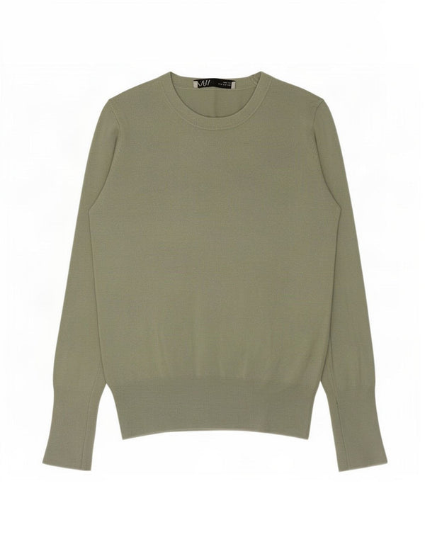 Женский джемпер с круглым вырезом Zara UK 10, маленький зеленый вискоза