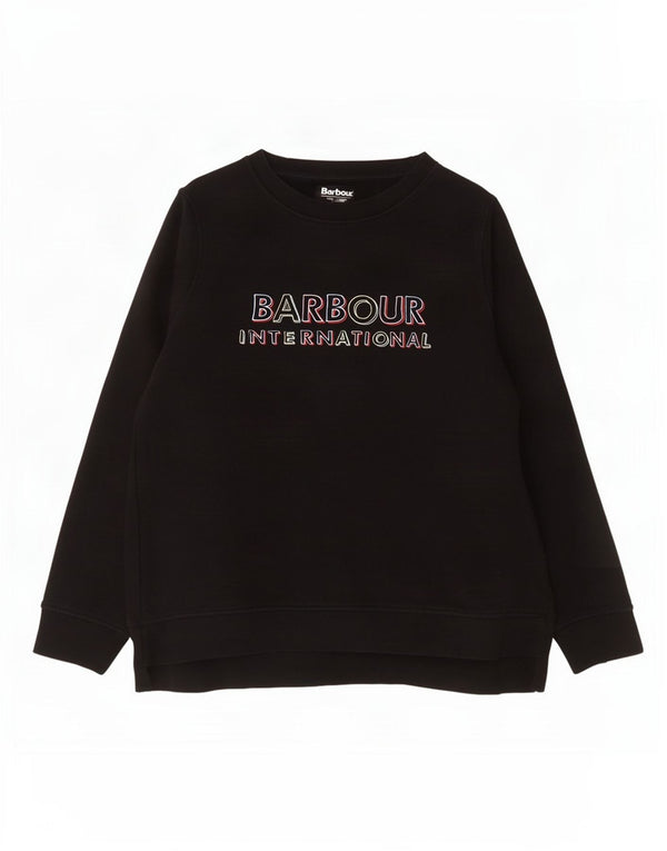 Женский джемпер большого размера с рисунком Barbour, Великобритания, 18 XL, черный хлопок