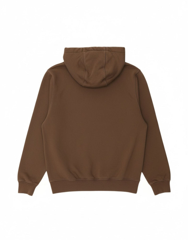 NIKE Mens Hoodie Jumper Small Brown Cotton