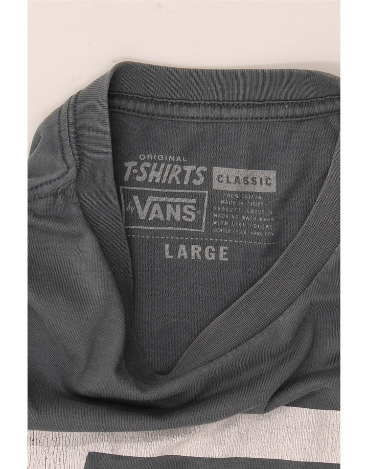 Мужская классическая футболка с рисунком Vans, большая серая