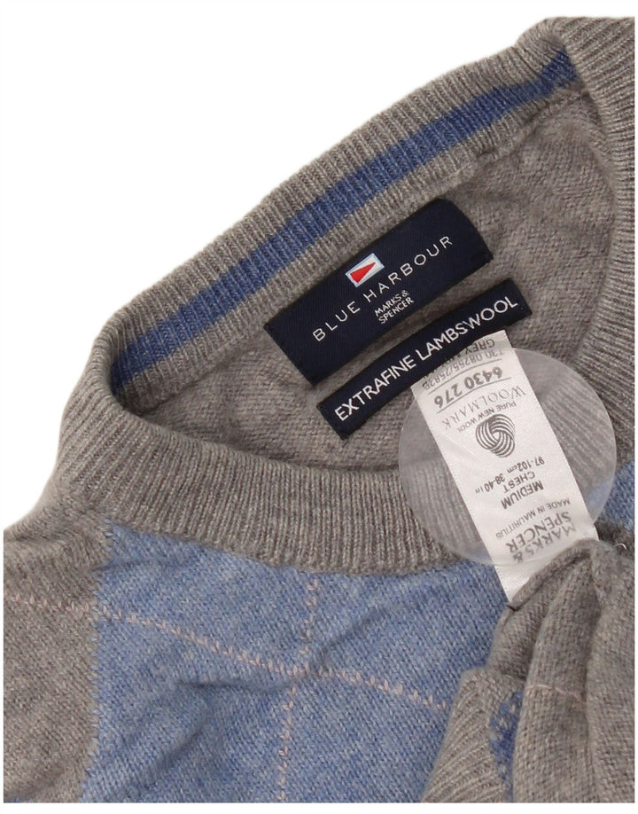 Мужской джемпер с круглым вырезом Marks & Spencer, Великобритания 38/40, средний серый